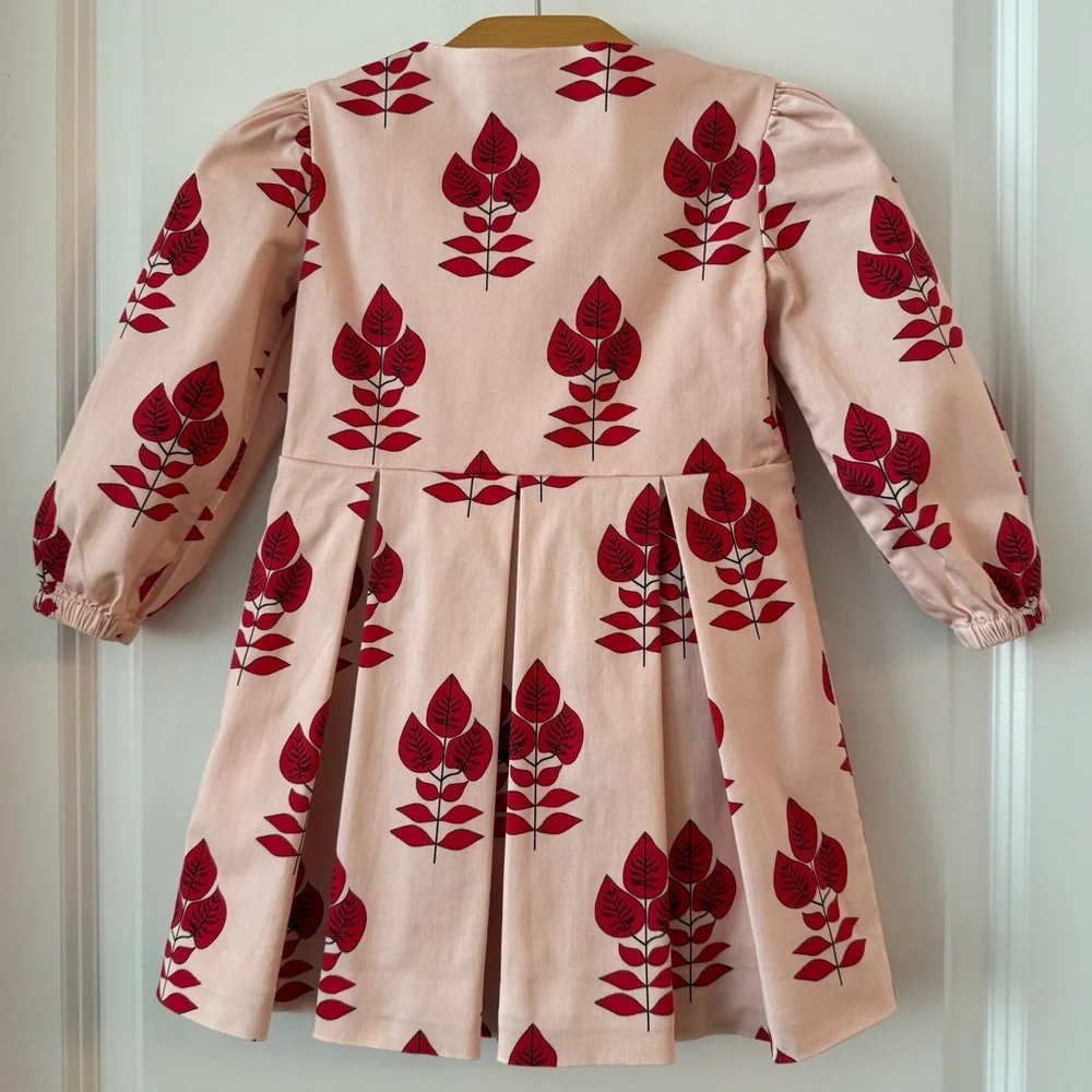 Petit Peony Girls Red 🍁 Print Dress